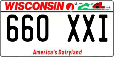 WI license plate 660XXI