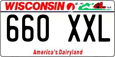WI license plate 660XXL
