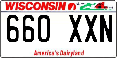 WI license plate 660XXN