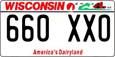 WI license plate 660XXO