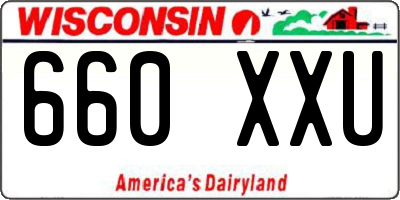 WI license plate 660XXU