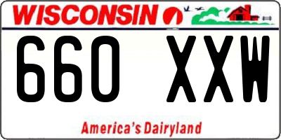 WI license plate 660XXW