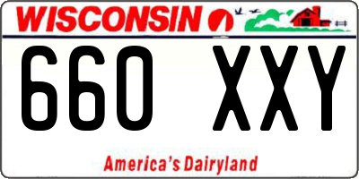 WI license plate 660XXY