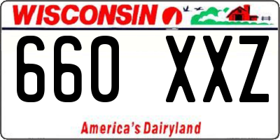 WI license plate 660XXZ