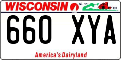 WI license plate 660XYA
