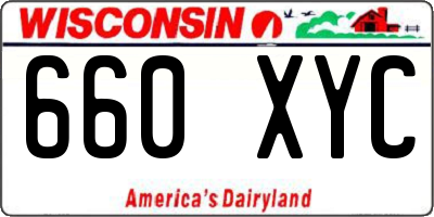 WI license plate 660XYC