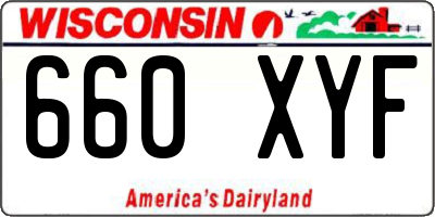 WI license plate 660XYF