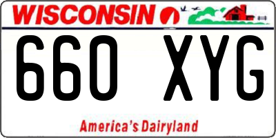 WI license plate 660XYG