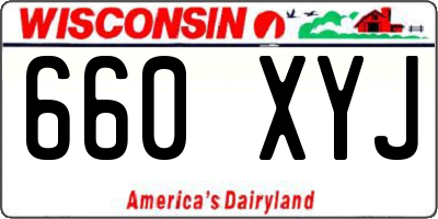 WI license plate 660XYJ