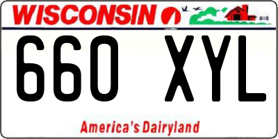WI license plate 660XYL