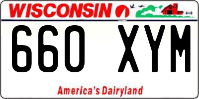 WI license plate 660XYM
