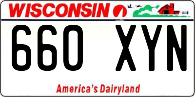 WI license plate 660XYN
