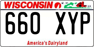 WI license plate 660XYP