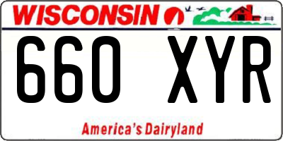 WI license plate 660XYR