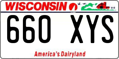 WI license plate 660XYS