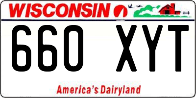 WI license plate 660XYT