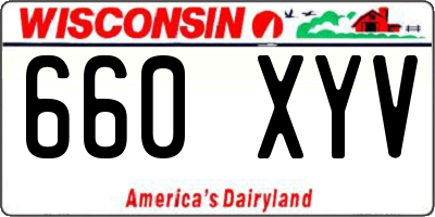 WI license plate 660XYV