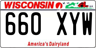 WI license plate 660XYW