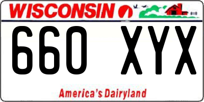 WI license plate 660XYX