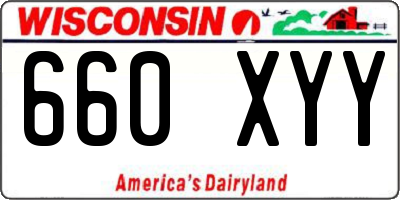 WI license plate 660XYY