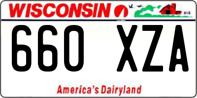 WI license plate 660XZA