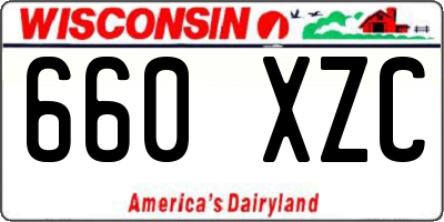 WI license plate 660XZC