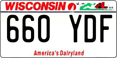 WI license plate 660YDF
