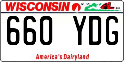 WI license plate 660YDG