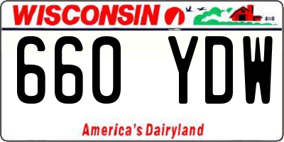 WI license plate 660YDW