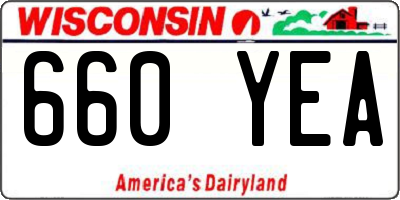WI license plate 660YEA