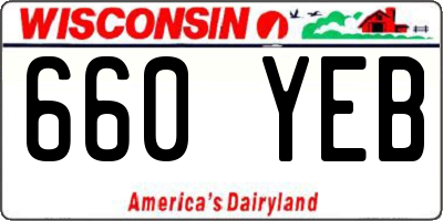 WI license plate 660YEB