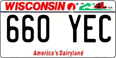 WI license plate 660YEC