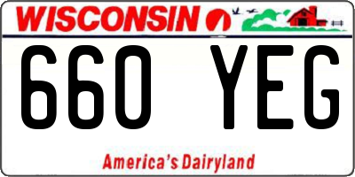 WI license plate 660YEG