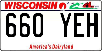 WI license plate 660YEH