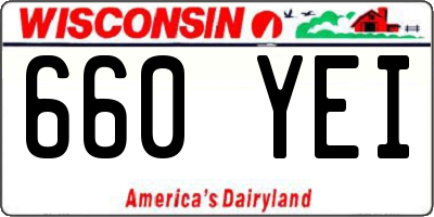 WI license plate 660YEI