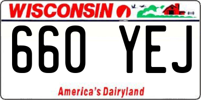 WI license plate 660YEJ