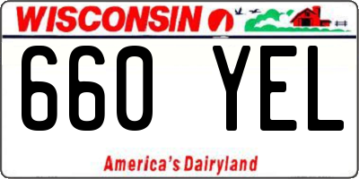 WI license plate 660YEL