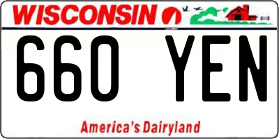 WI license plate 660YEN