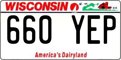 WI license plate 660YEP