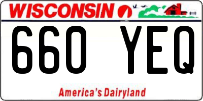 WI license plate 660YEQ