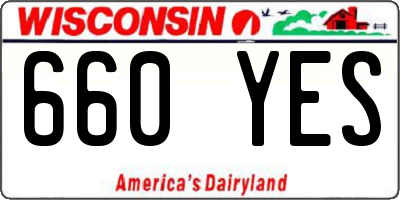 WI license plate 660YES