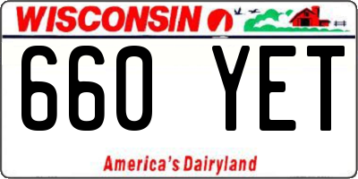 WI license plate 660YET