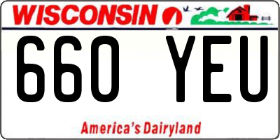 WI license plate 660YEU