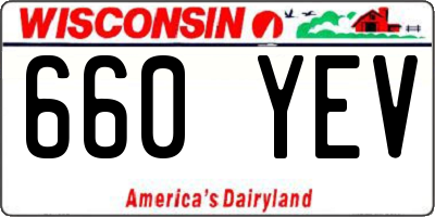 WI license plate 660YEV