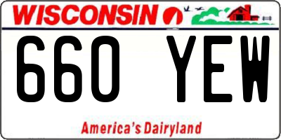 WI license plate 660YEW