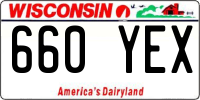 WI license plate 660YEX