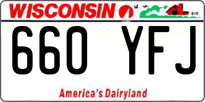 WI license plate 660YFJ