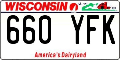 WI license plate 660YFK