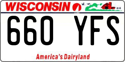 WI license plate 660YFS