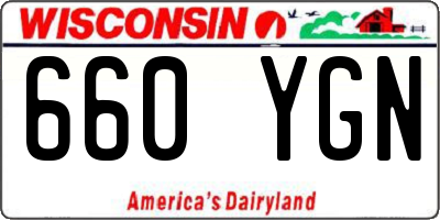 WI license plate 660YGN